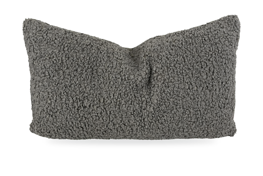 Poodle Pewter – 24" × 14" Luxury Lumbar Pillow