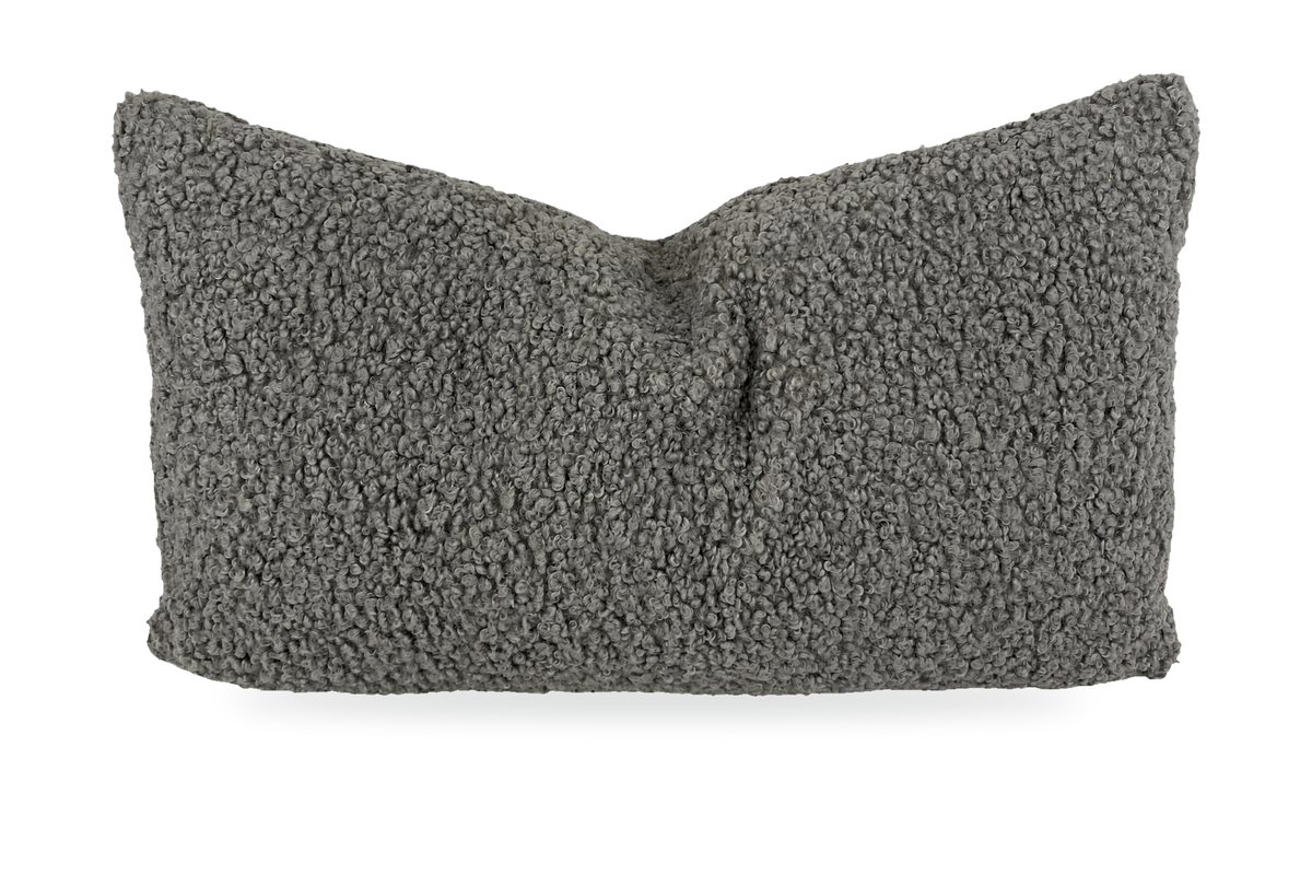 Poodle Pewter – 24" × 14" Luxury Lumbar Pillow