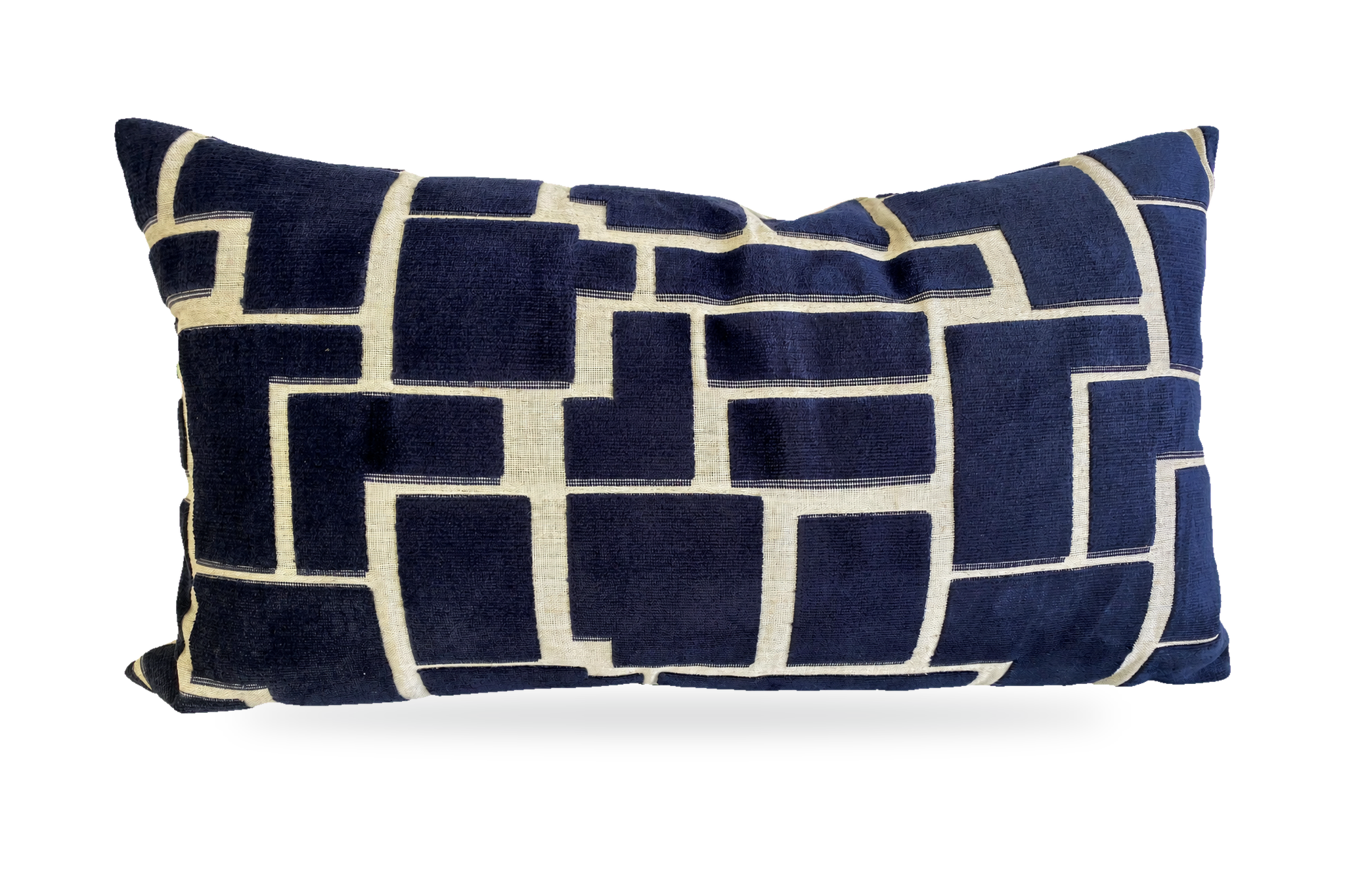 Aura Navy – 24" × 14" Luxury Lumbar Pillow