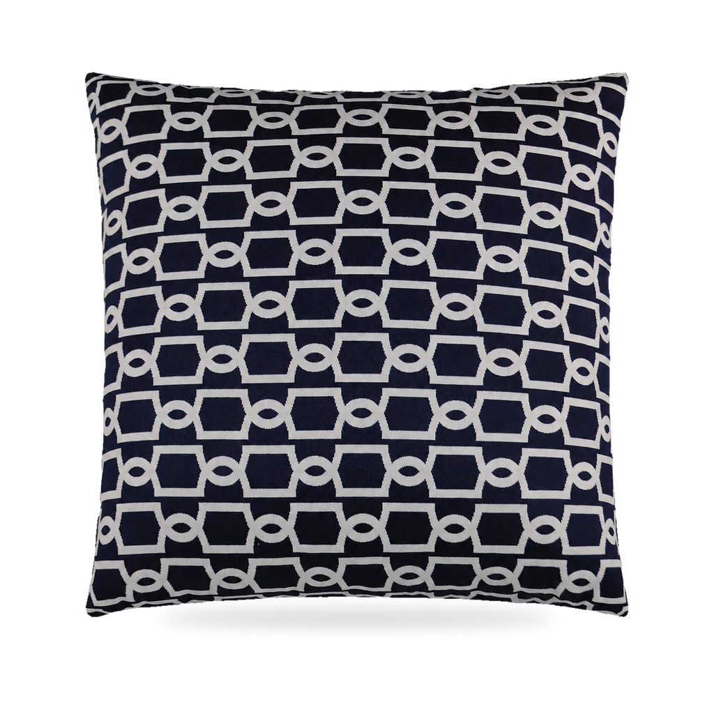 Ocean Gate Navy – 22" × 22" Luxury Outdoor Square Pillow