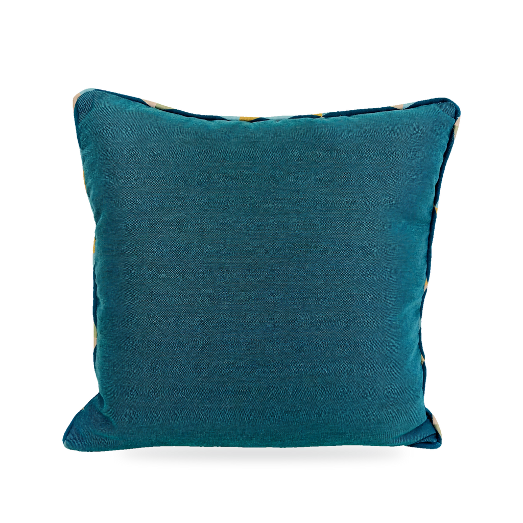 Harlequin Teal – 22" × 22" Luxury Outdoor Square Pillow