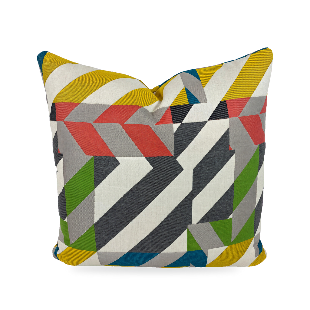 Saint Barts Multi No Piping – 22" × 22" Luxury Outdoor Square Pillow