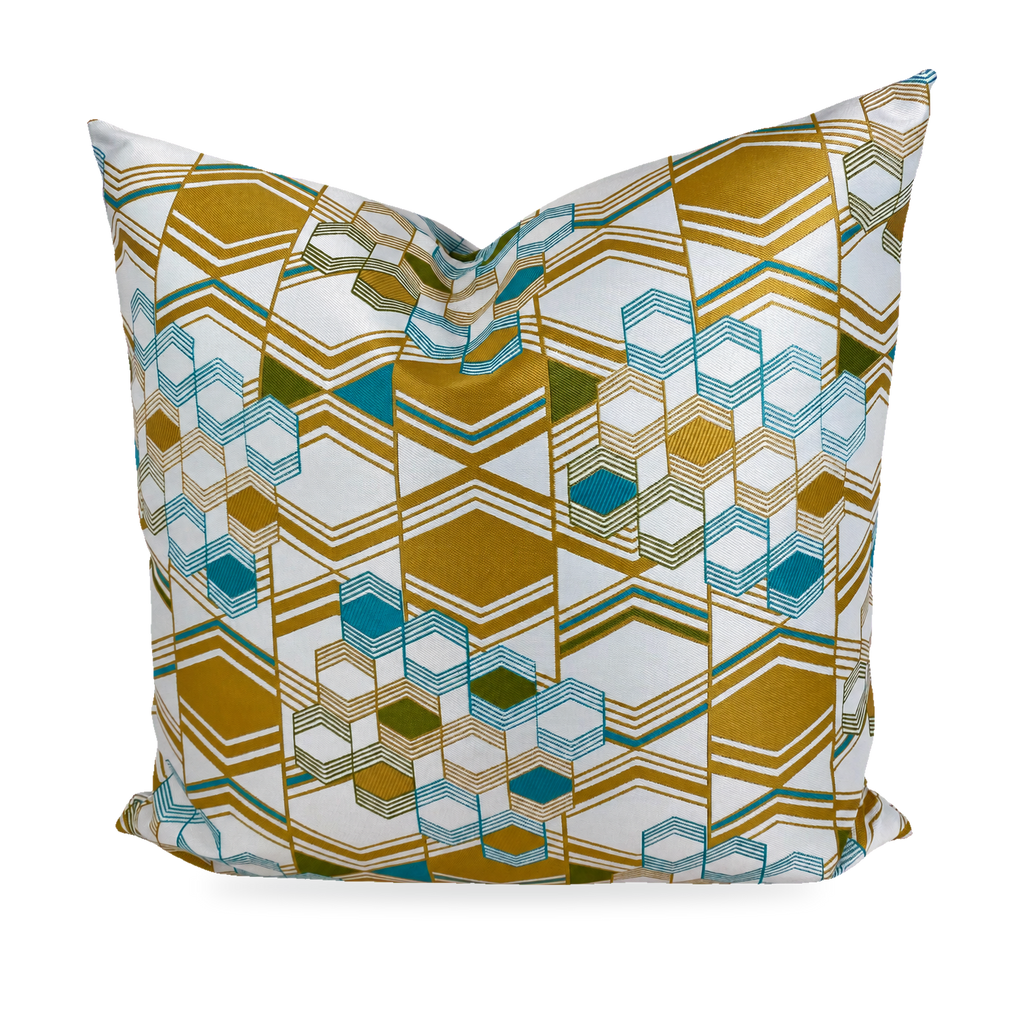 Deco Crystal Topaz – 24" × 24" Luxury Square Pillow