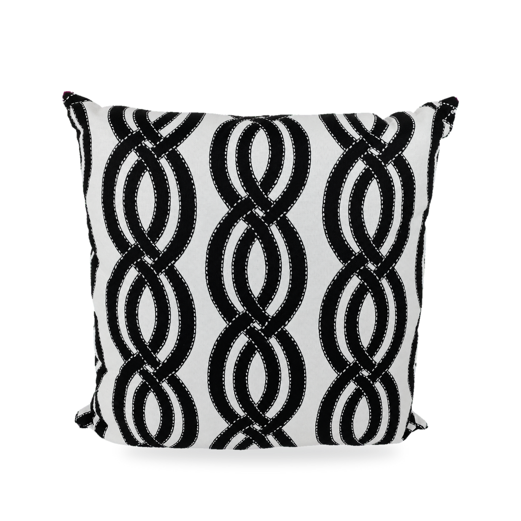 Sea Shore Black – 22" × 22" Luxury Outdoor Square Pillow