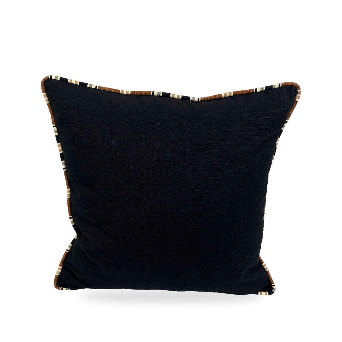 Montecito Black Stripe – 22" × 22" Luxury Outdoor Square Pillow