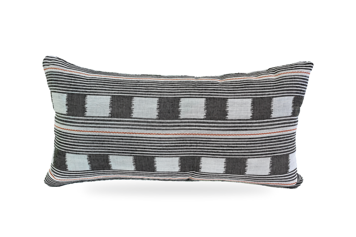 Barcode Grey – 22" × 12" Luxury Outdoor Lumbar Pillow