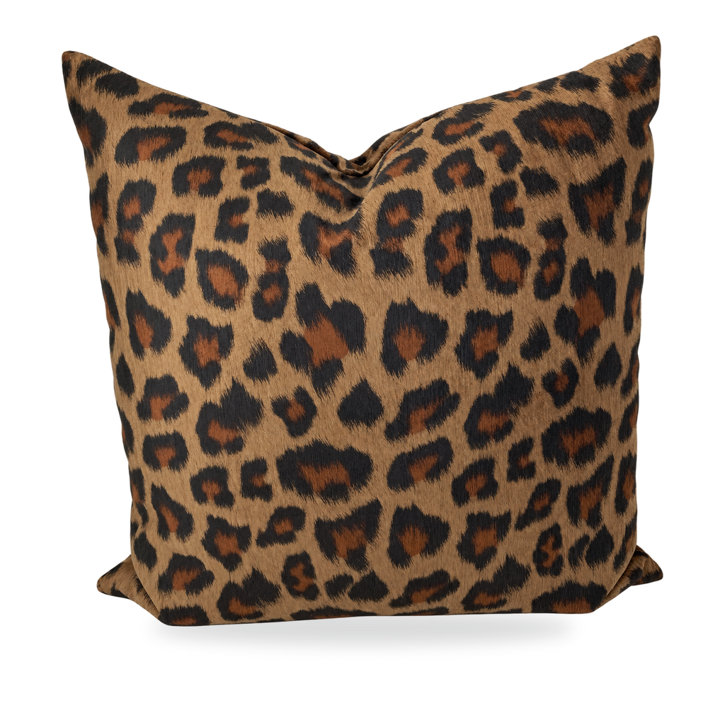 Panthera Toffee – 24" × 24" Luxury Square Pillow