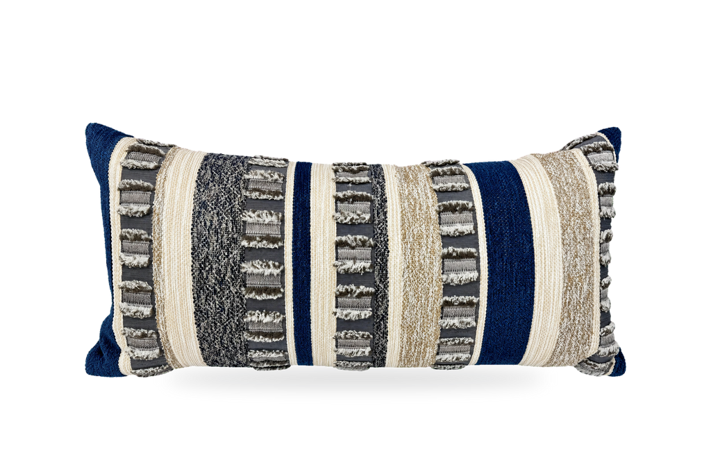 Teton Indigo – 22" × 12" Luxury Outdoor Lumbar Pillow