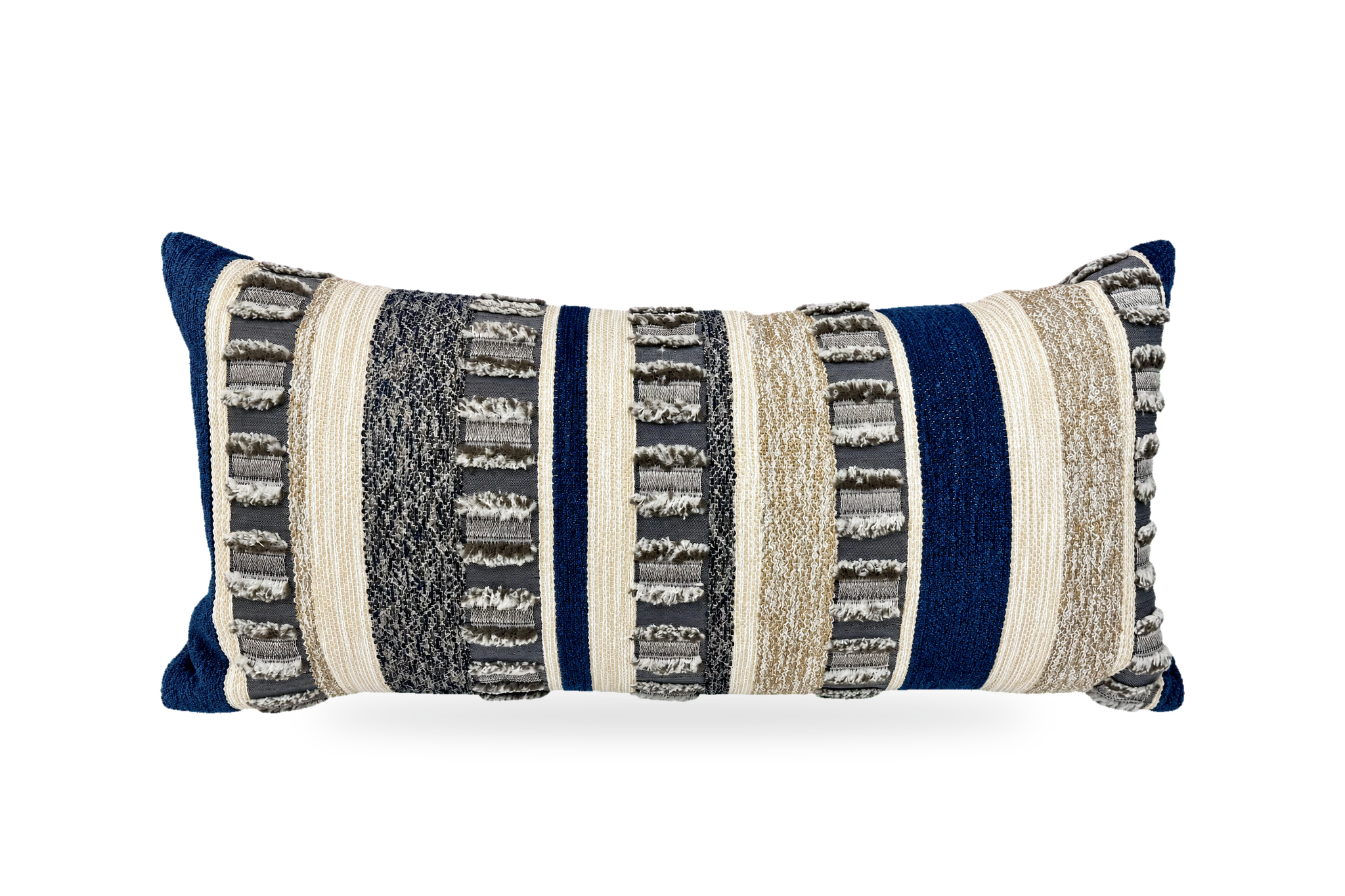 Teton Indigo – 22" × 12" Luxury Outdoor Lumbar Pillow