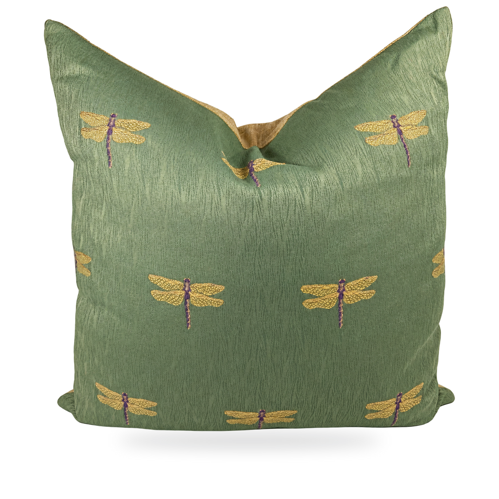 Good Luck Dragonfly – 24" × 24" Luxury Square Pillow
