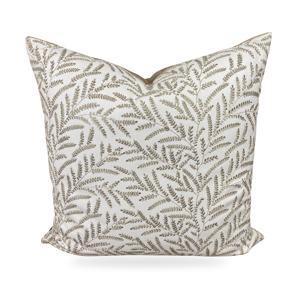 Fern Taupe – 24" × 24" Luxury Square Pillow