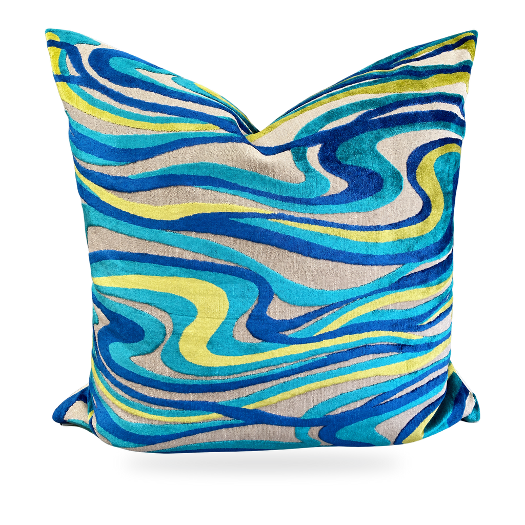 Sway Blue – 24" × 24" Luxury Square Pillow
