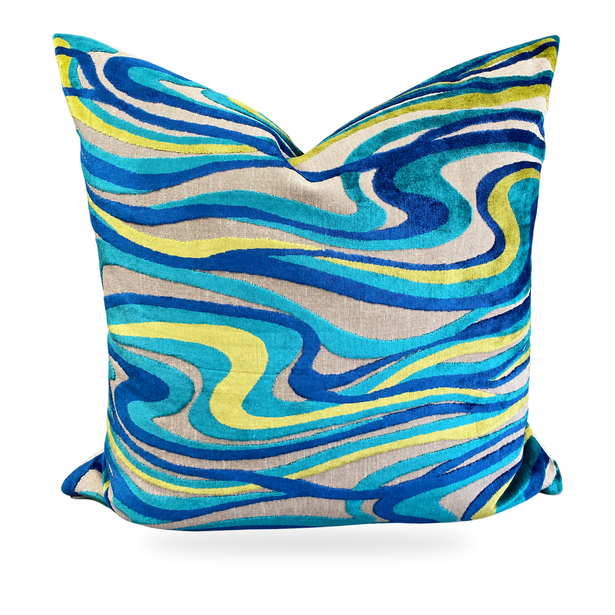 Sway Blue – 24" × 24" Luxury Square Pillow
