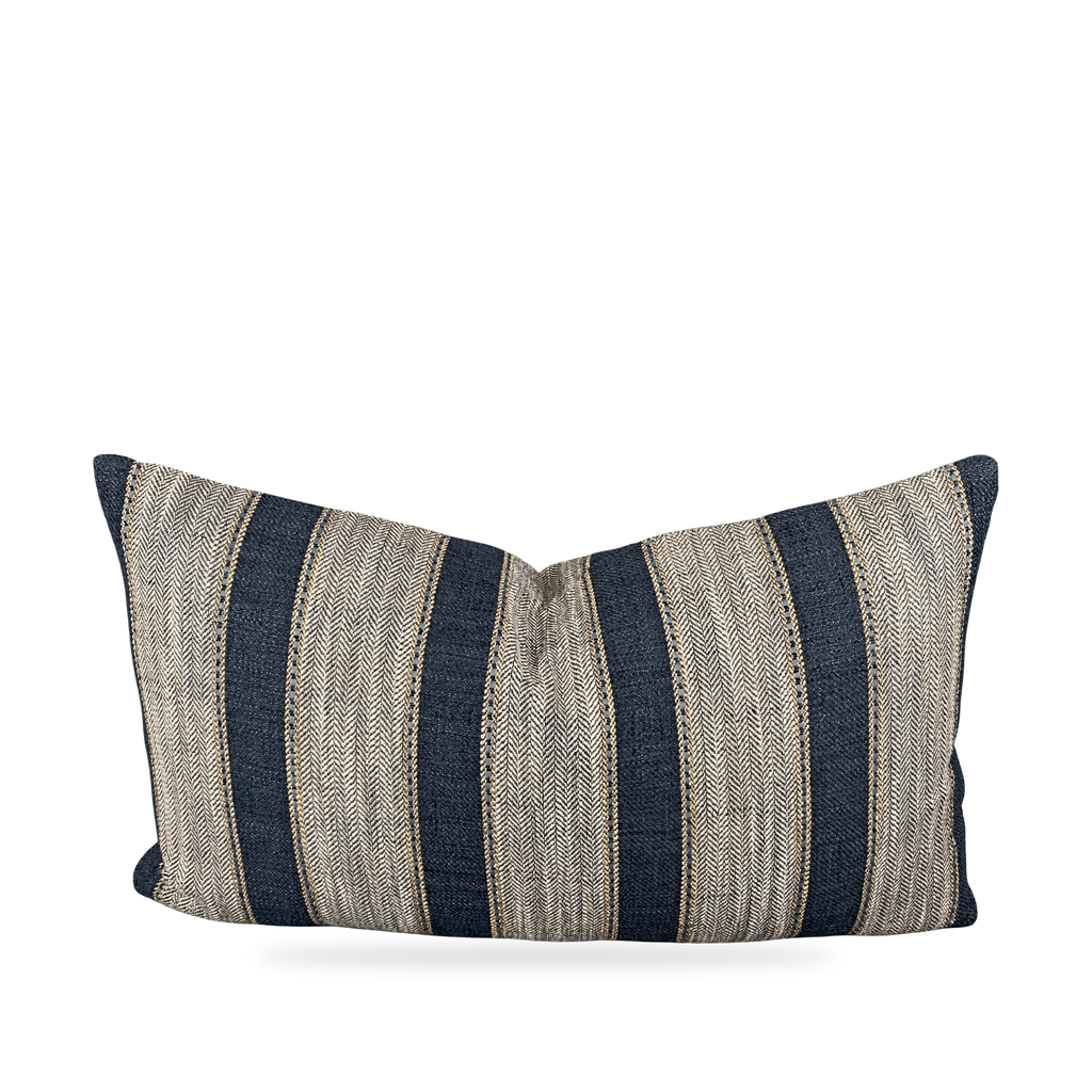 Natural Weave Charcoal – 24" × 14" Luxury Lumbar Pillow