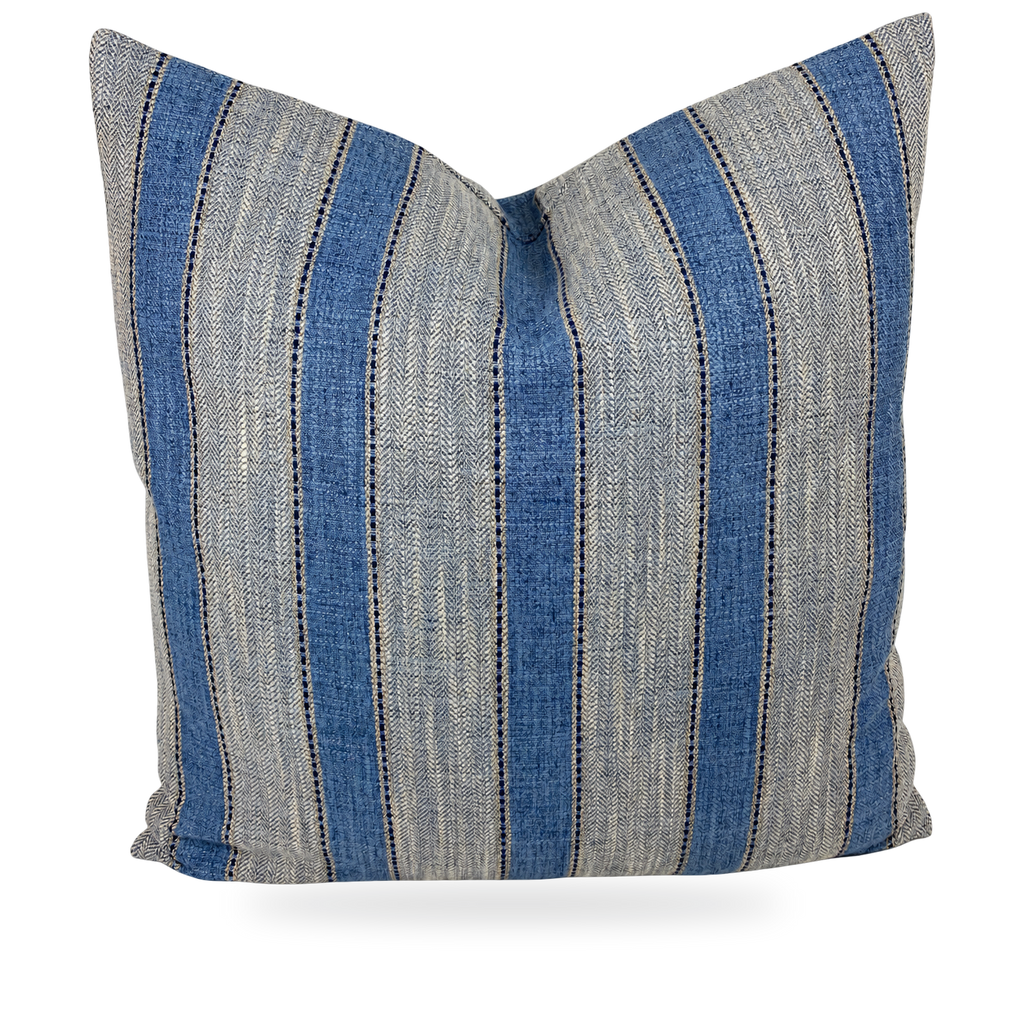Natural Weave Denim – 24" × 24" Luxury Square Pillow