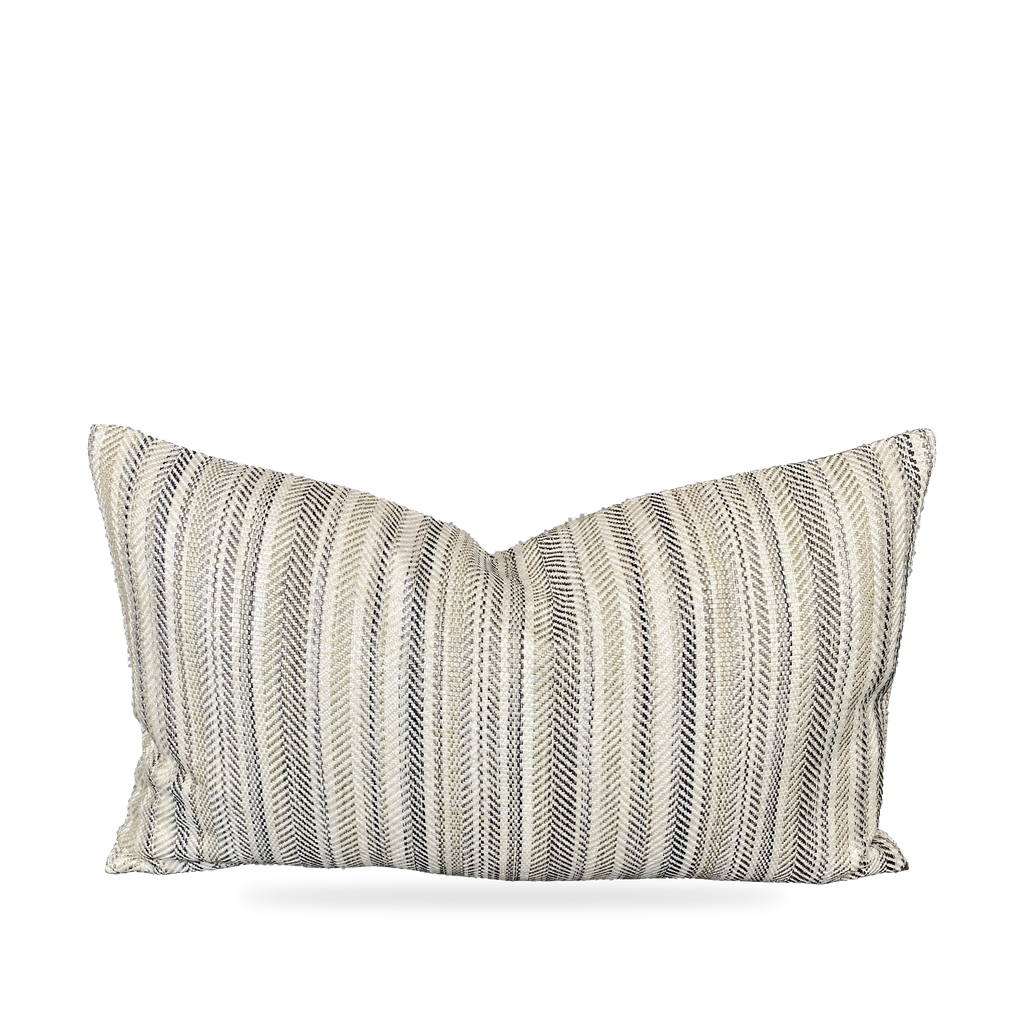 Pearl Woven Pewter – 24" × 14" Luxury Lumbar Pillow