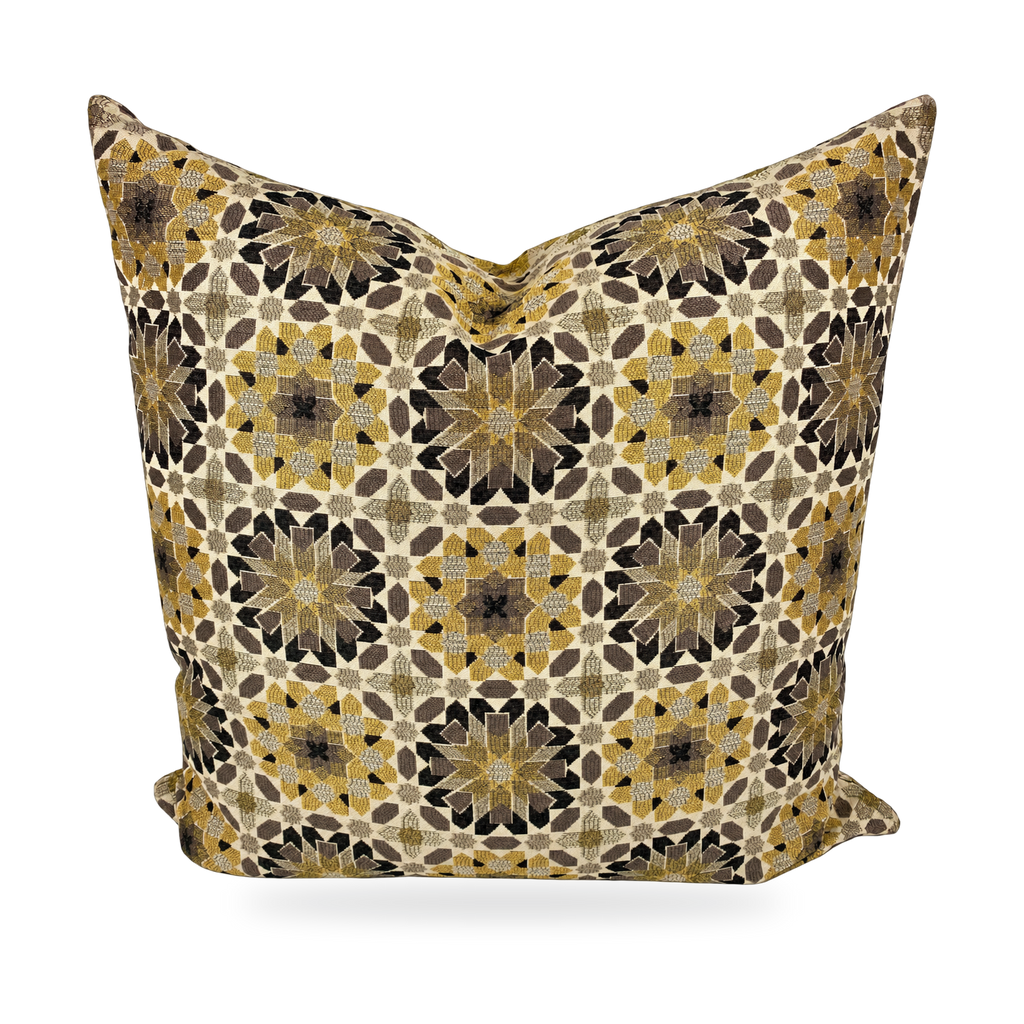 Golden Snowflake – 24" × 24" Luxury Square Pillow