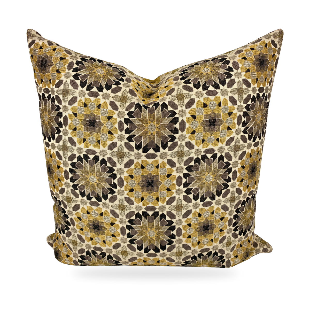 Golden Snowflake – 24" × 24" Luxury Square Pillow