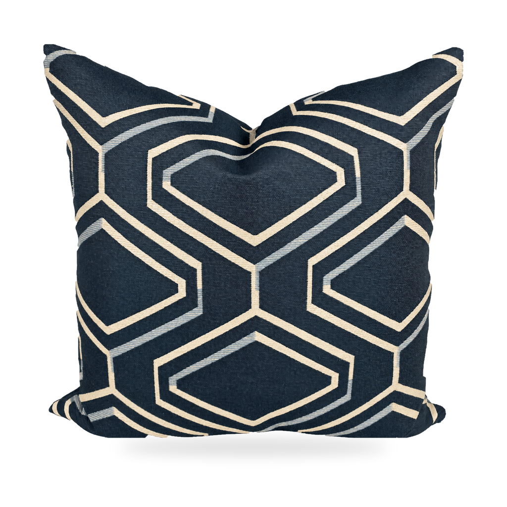 Geo Blue – 24" × 24" Luxury Square Pillow