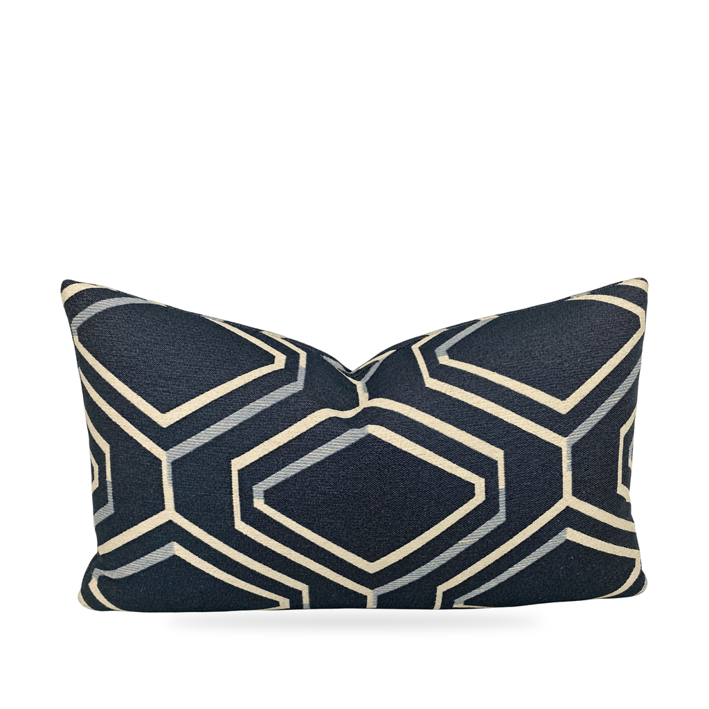 Geo Blue – 24" × 14" Luxury Lumbar Pillow
