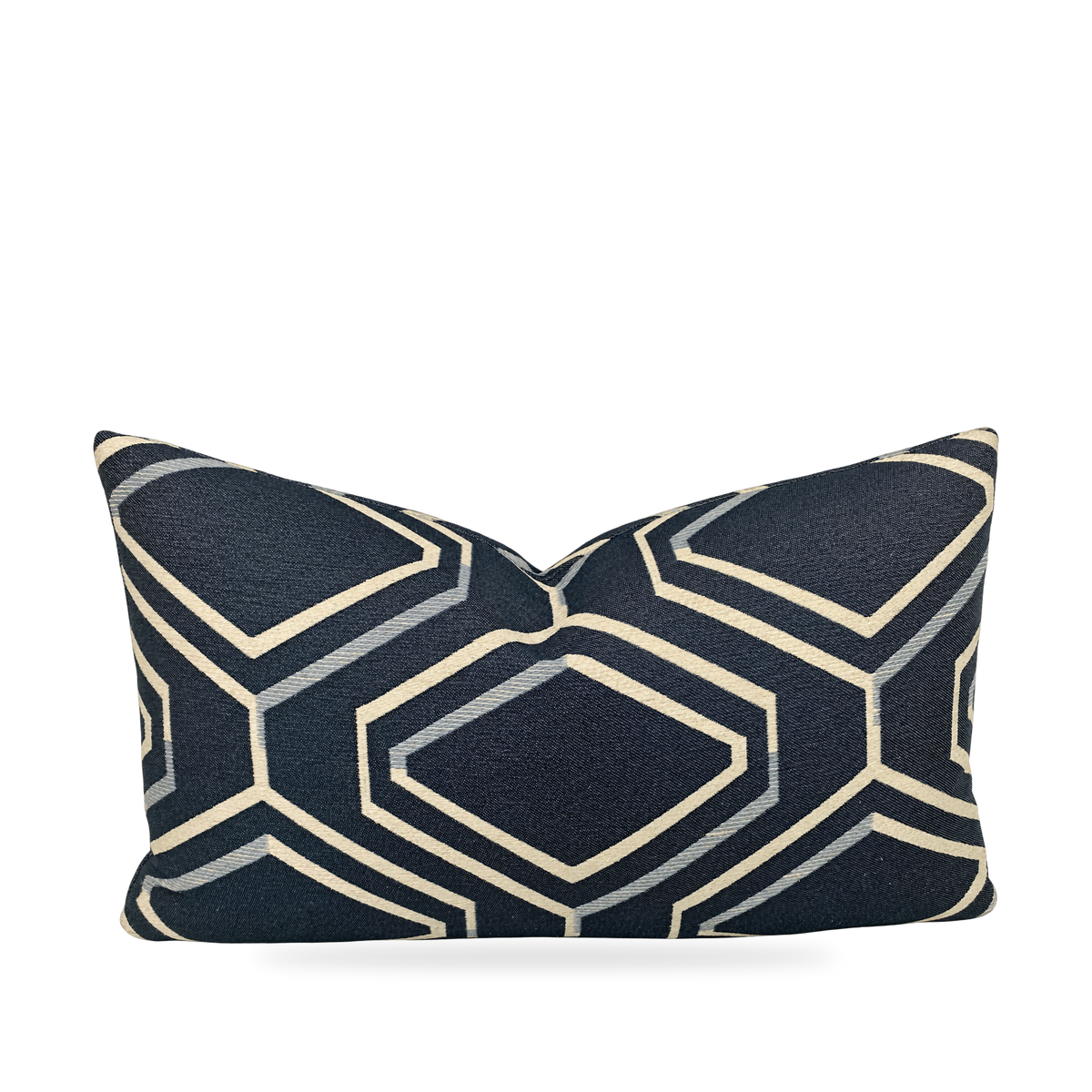 Geo Blue – 24" × 14" Luxury Lumbar Pillow