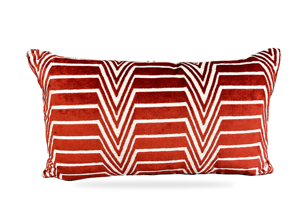 Red Radar – 24" × 14" Luxury Lumbar Pillow