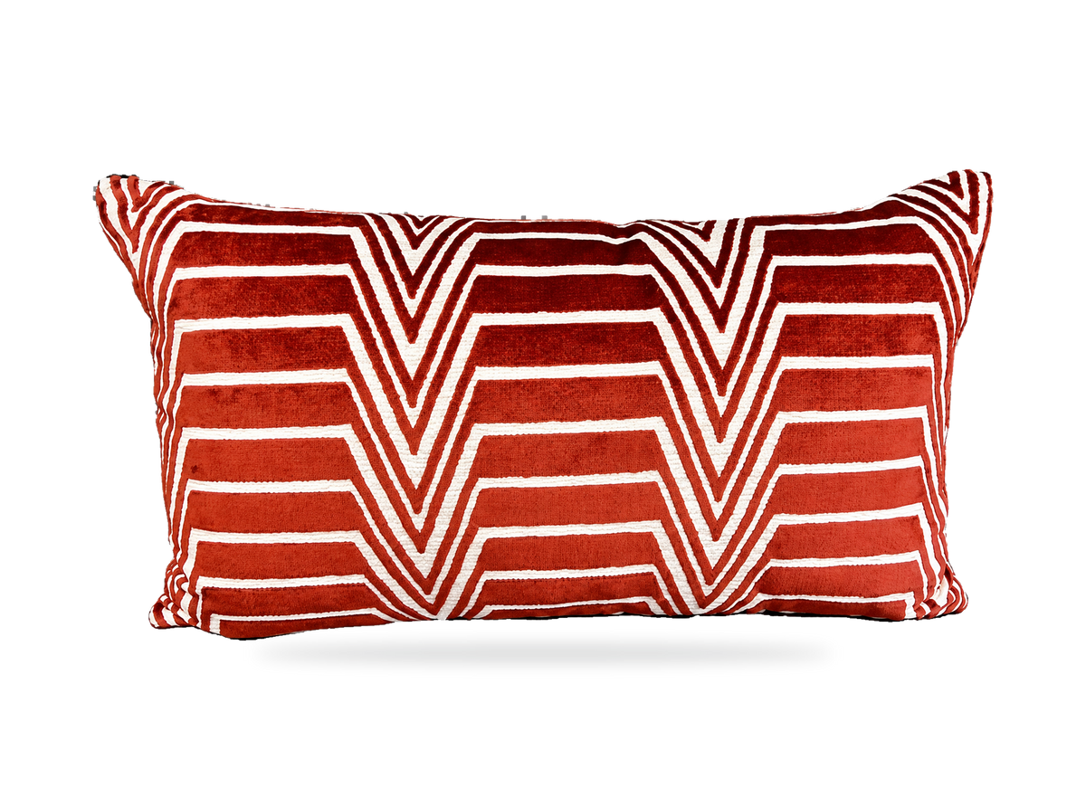 Red Radar – 24" × 14" Luxury Lumbar Pillow