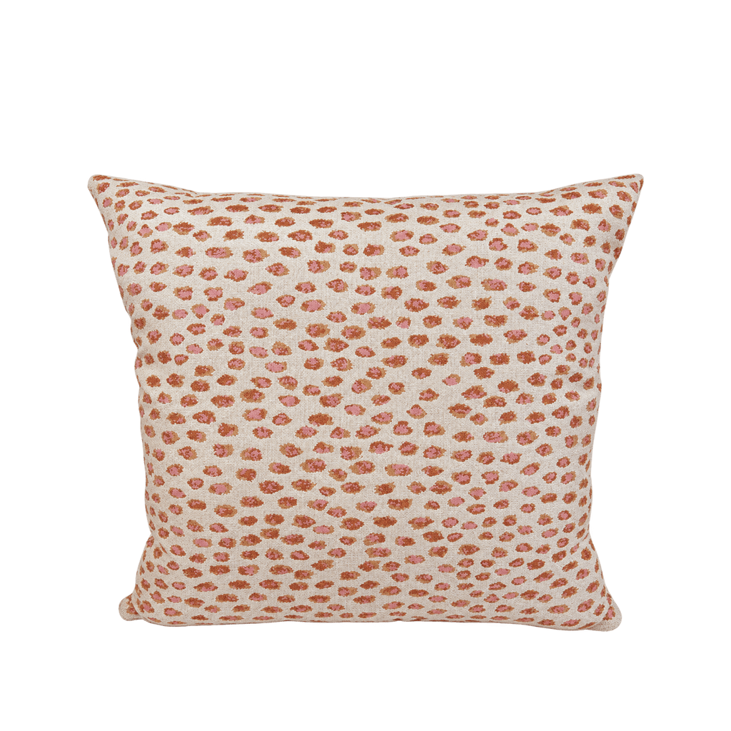 Pink Leopard Cream – 22" × 22" Luxury Outdoor Square Pillow