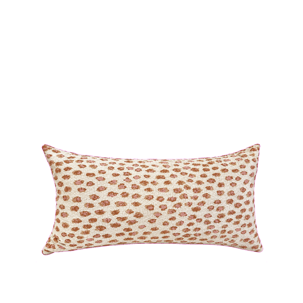 Pink Leopard Cream – 22" × 12" Luxury Outdoor Lumbar Pillow