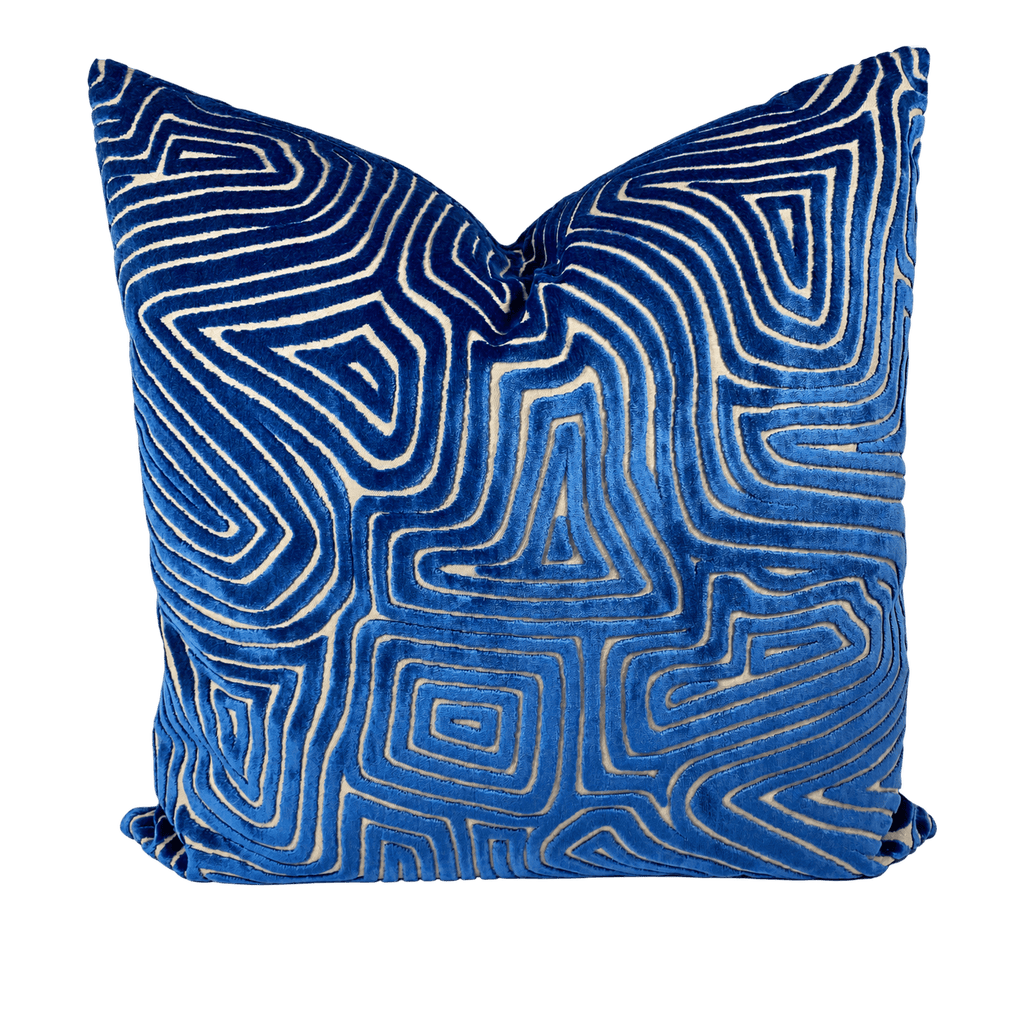 Vertigo Blue – 24" × 24" Luxury Square Pillow
