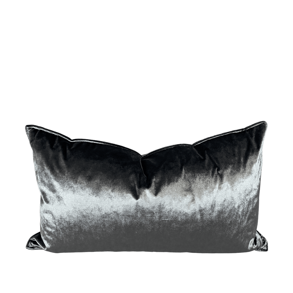 Iridescence Double Front Graphite – 24" × 14" Luxury Lumbar Pillow