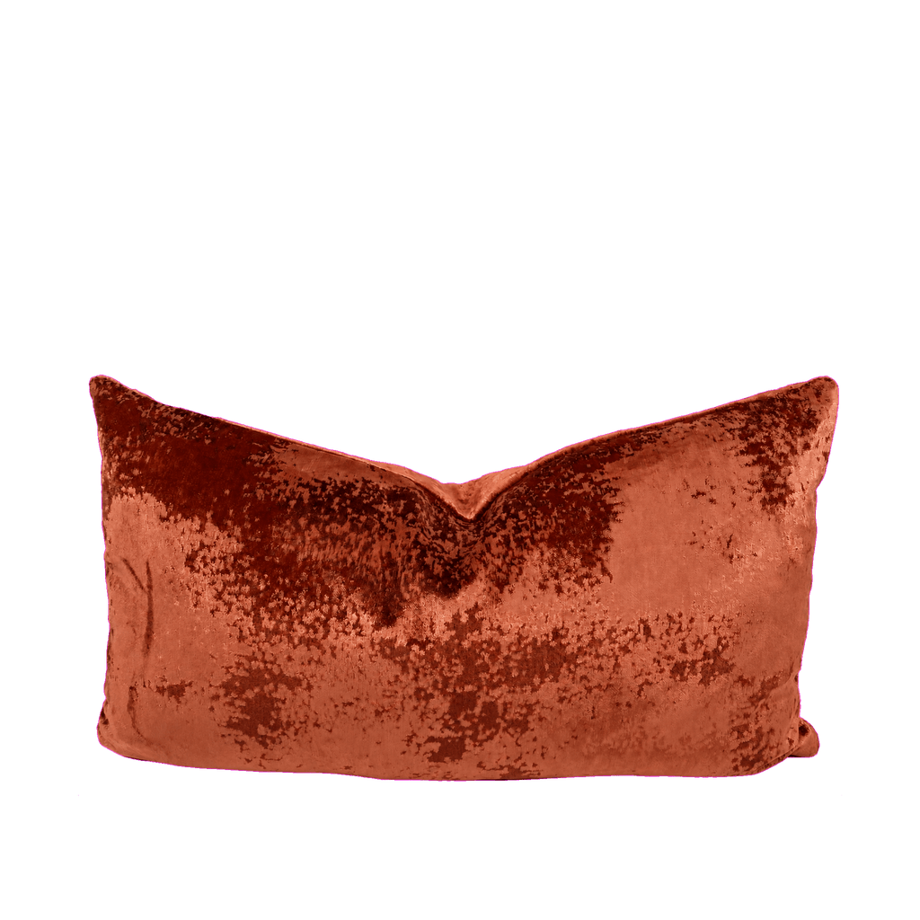 Grated Copper Coin – 24" × 14" Luxury Lumbar Pillow