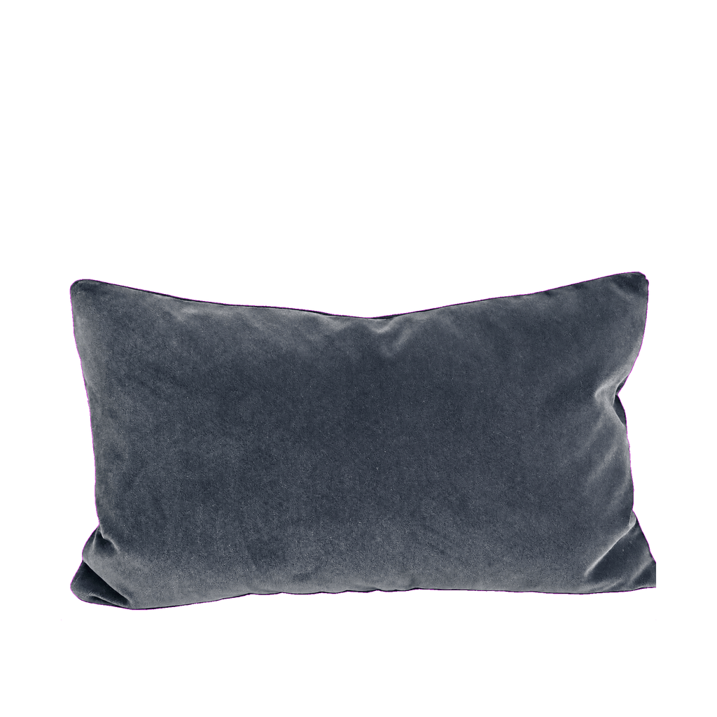 Slate Mohair – 24" × 14" Luxury Lumbar Pillow