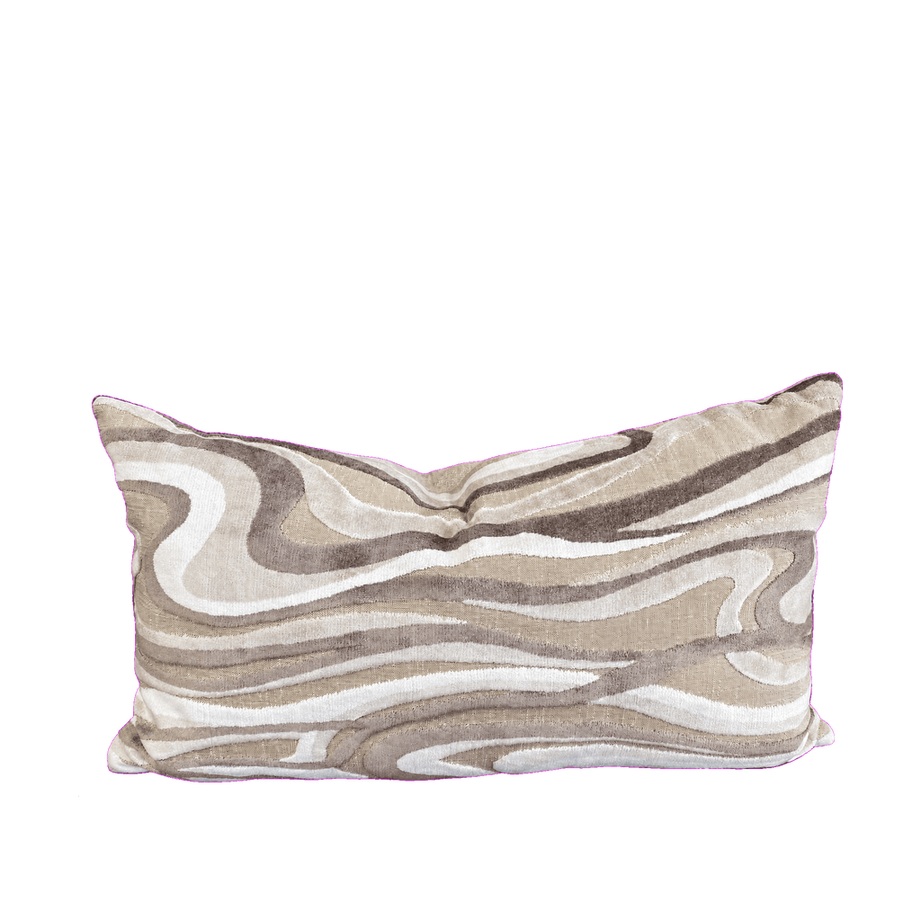 Sway Travertine – 24" × 14" Luxury Lumbar Pillow