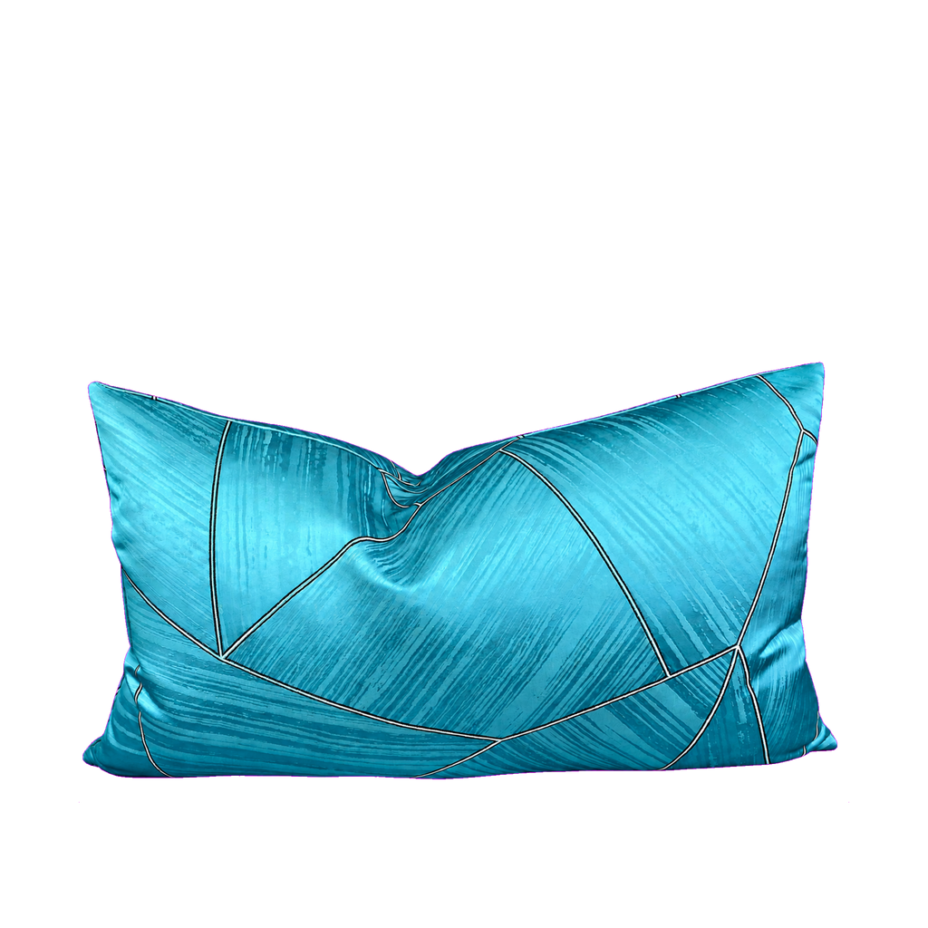 Eclectic Line Aqua – 24" × 14" Luxury Lumbar Pillow