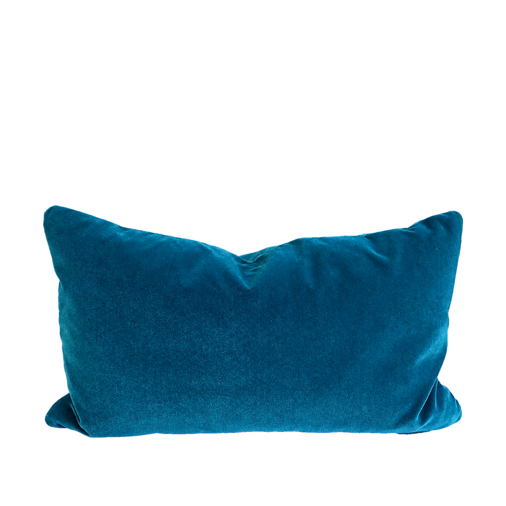 Teal Mohair – 24" × 14" Luxury Lumbar Pillow