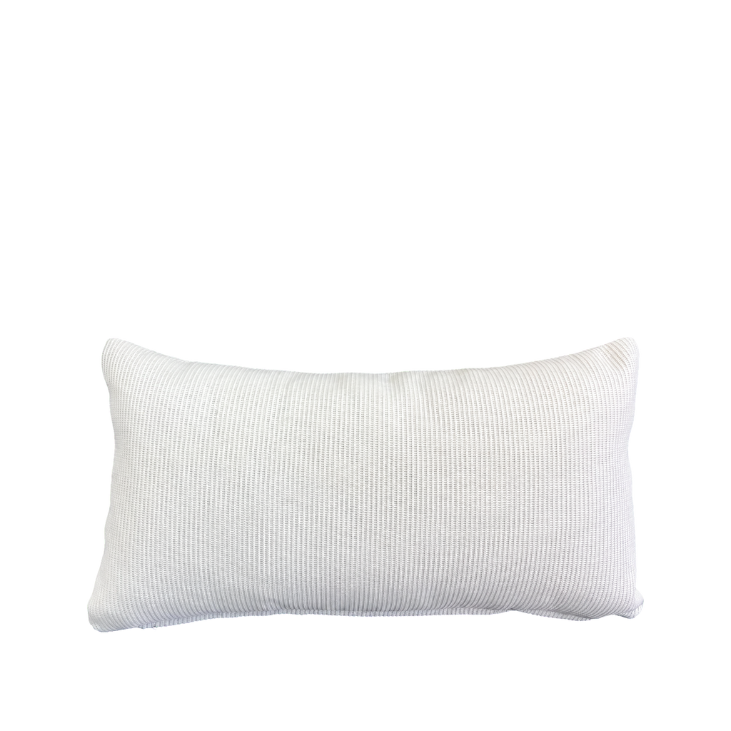 Summer White – 22" × 12" Luxury Outdoor Lumbar Pillow