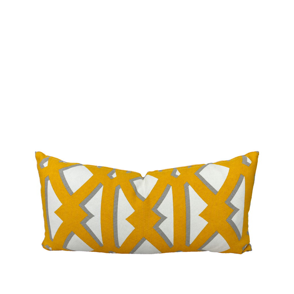 Marigold Gate – 22" × 12" Luxury Outdoor Lumbar Pillow