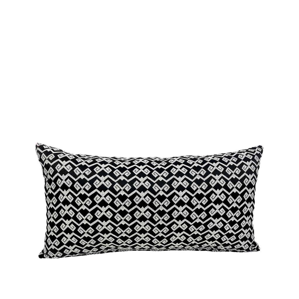 Malibu Black – 22" × 12" Luxury Outdoor Lumbar Pillow