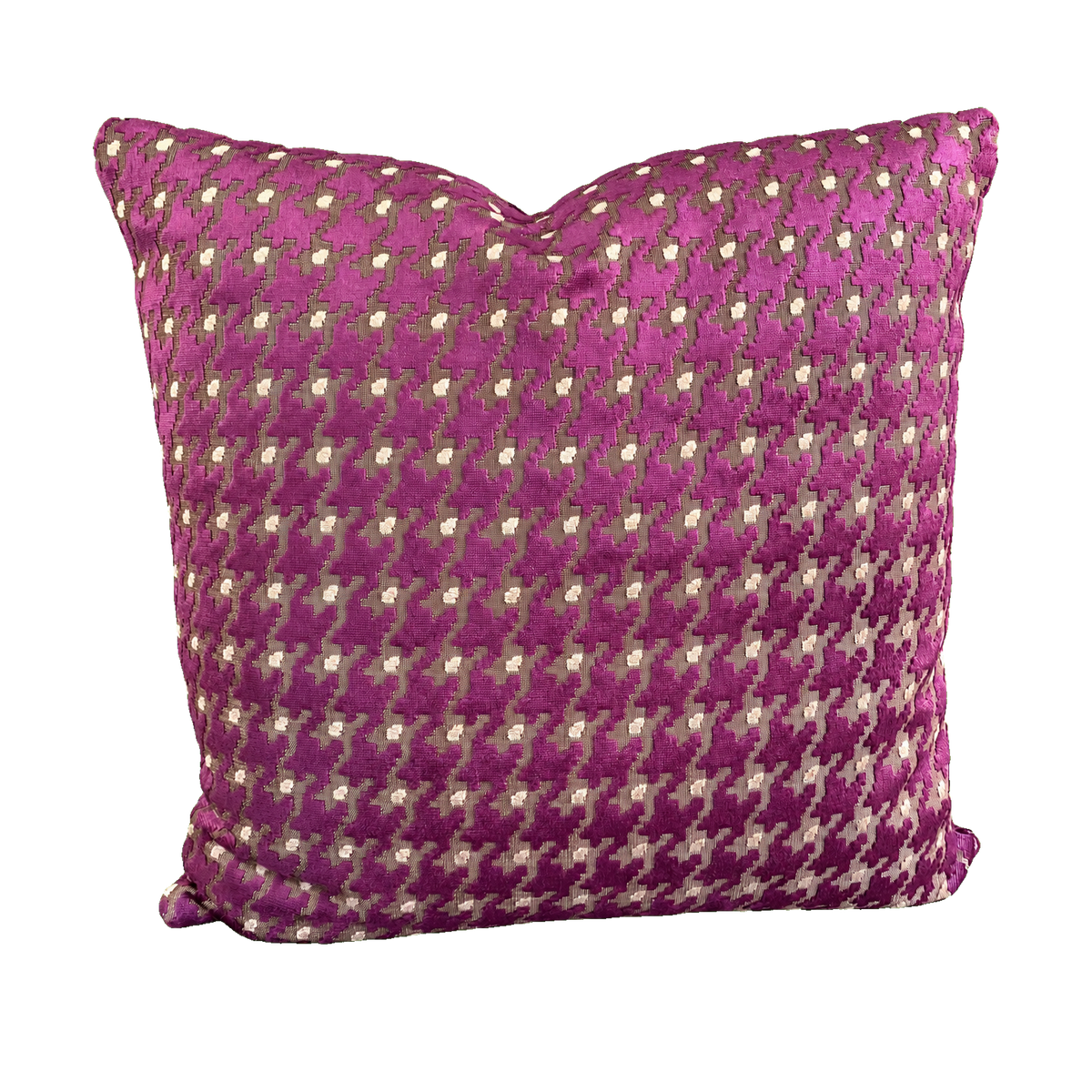 Houndstooth Royal – 24" × 24" Luxury Square Pillow