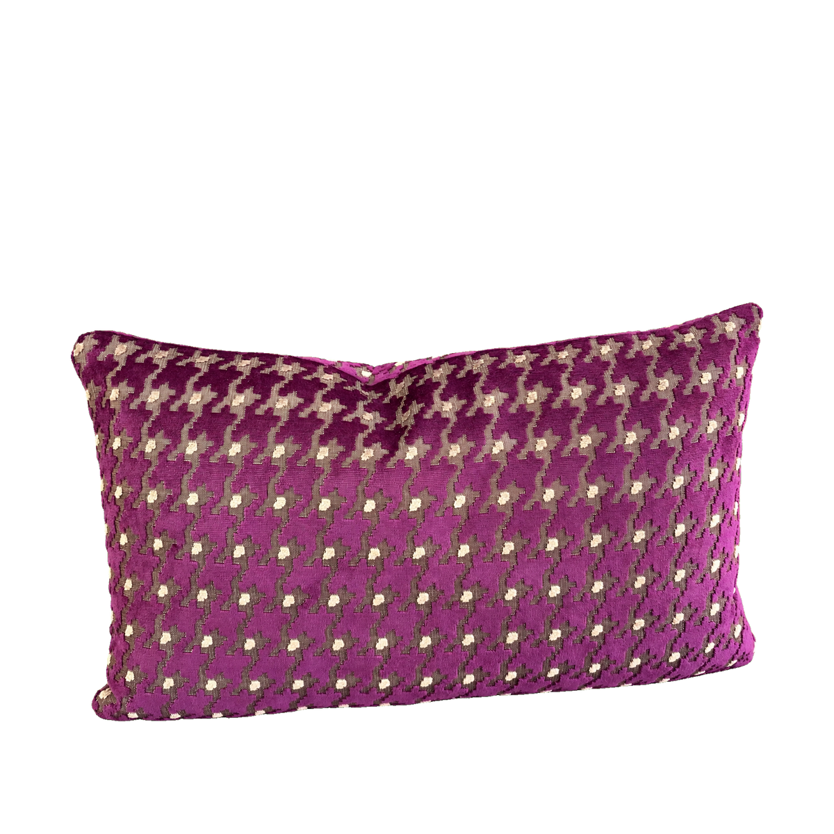 Houndstooth Royal – 24" × 14" Luxury Lumbar Pillow