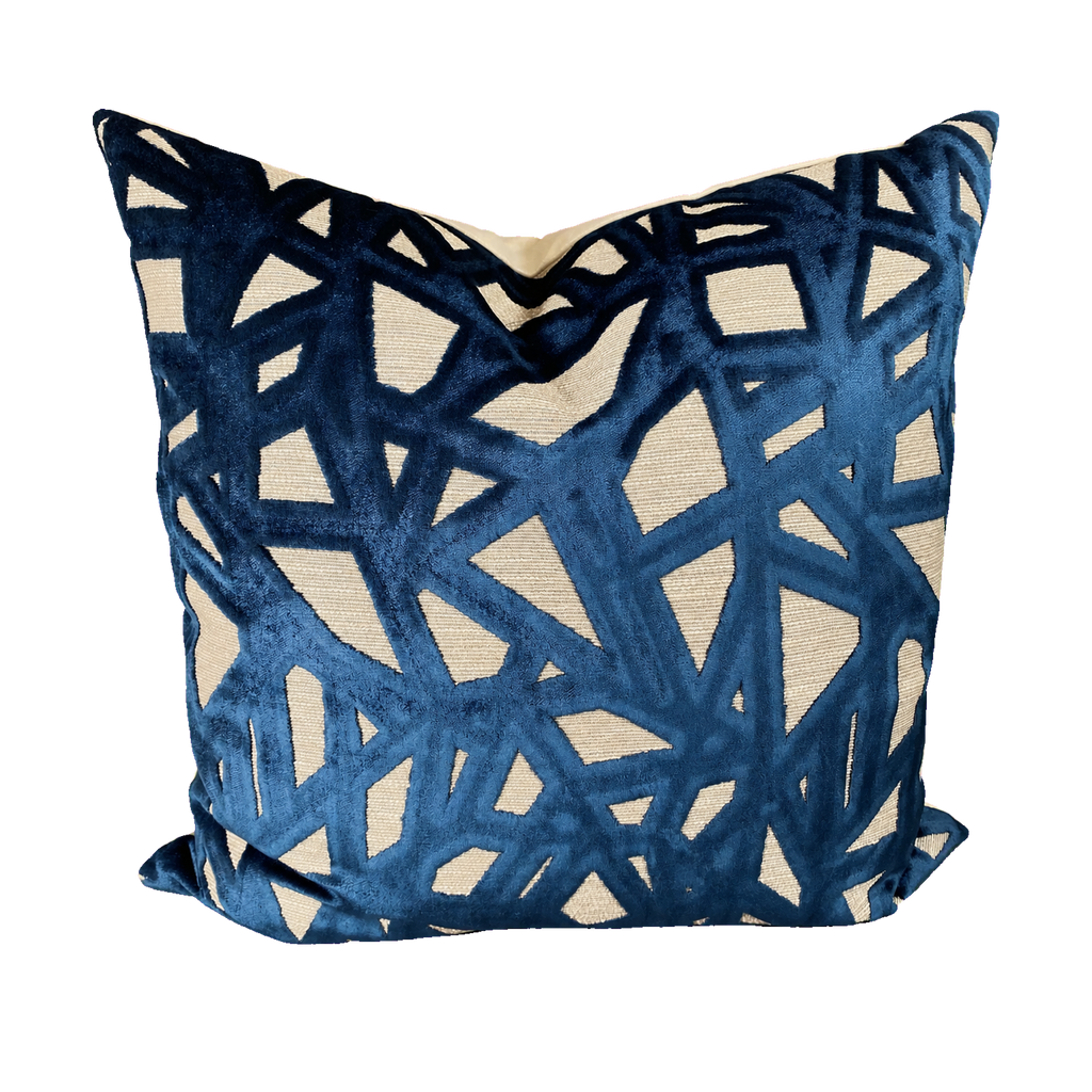 Veleri Indigo – 24" × 24" Luxury Square Pillow