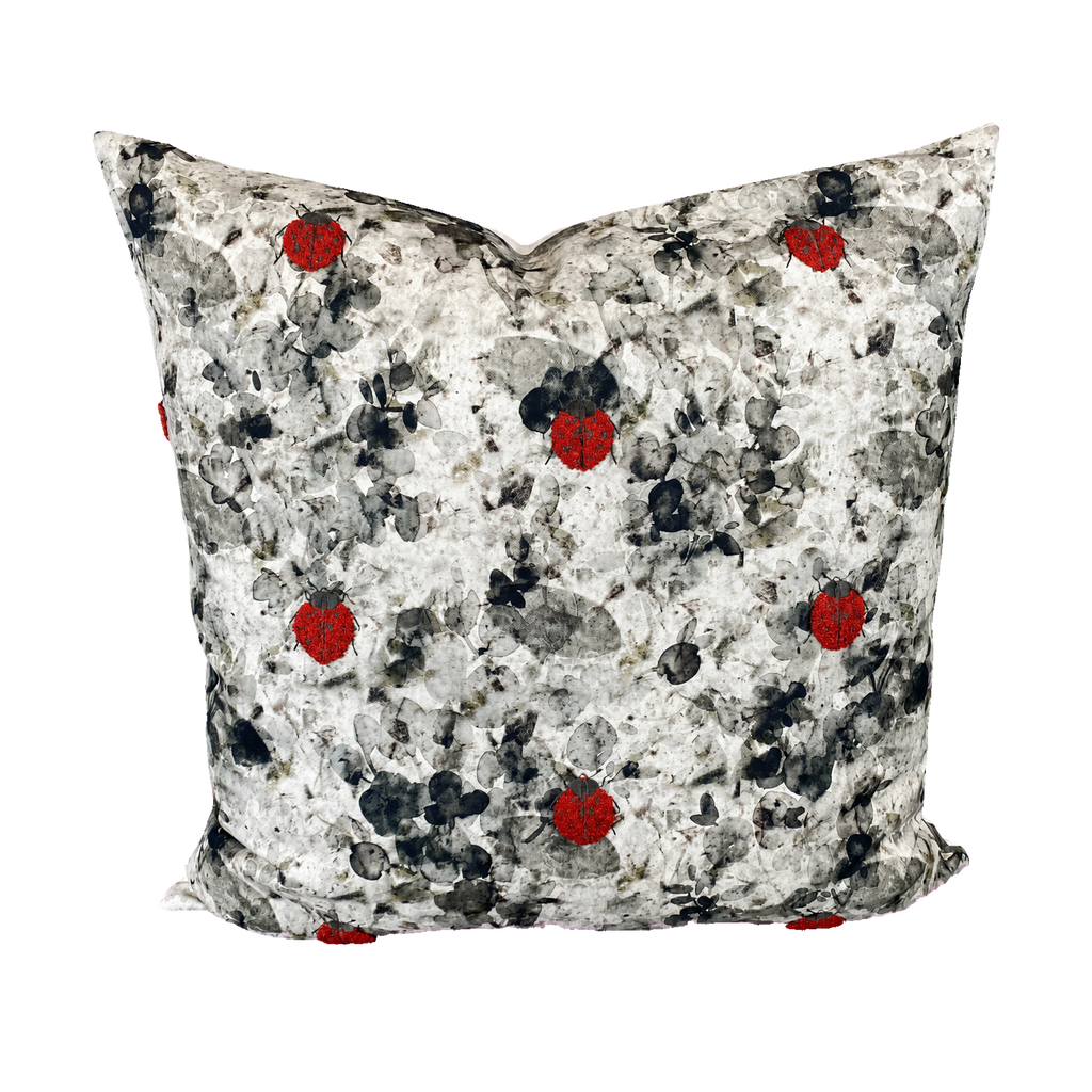 Lady Bug – 24" × 24" Luxury Square Pillow