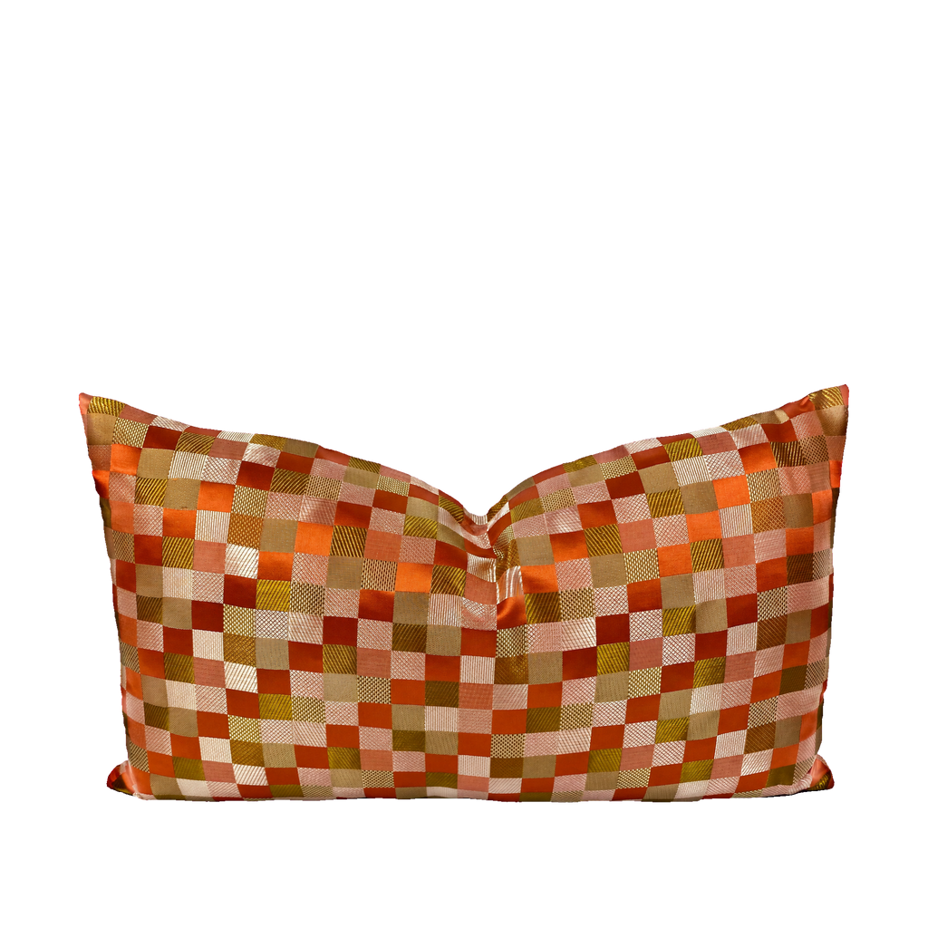 Cubit Orange – 24" × 14" Luxury Lumbar Pillow