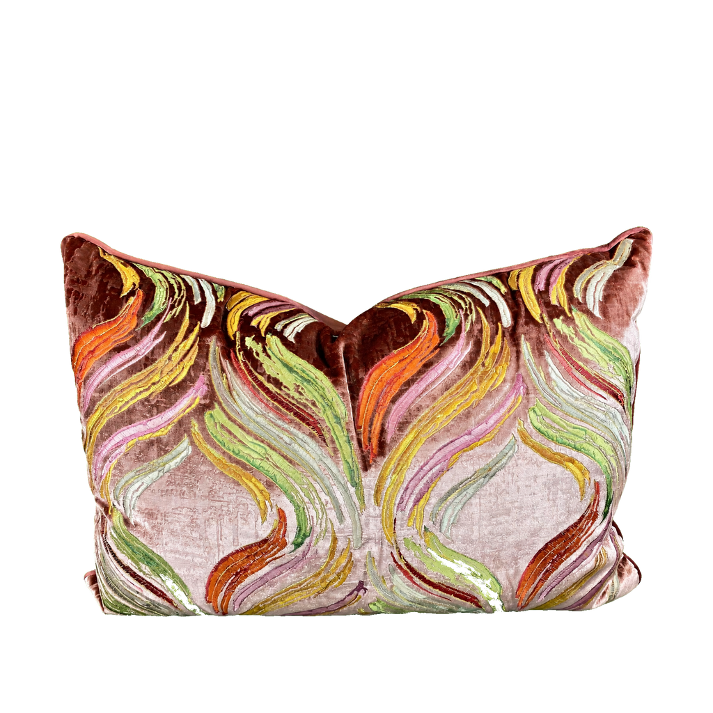 Rose Fiesta – 24" × 18" Luxury Lumbar Pillow