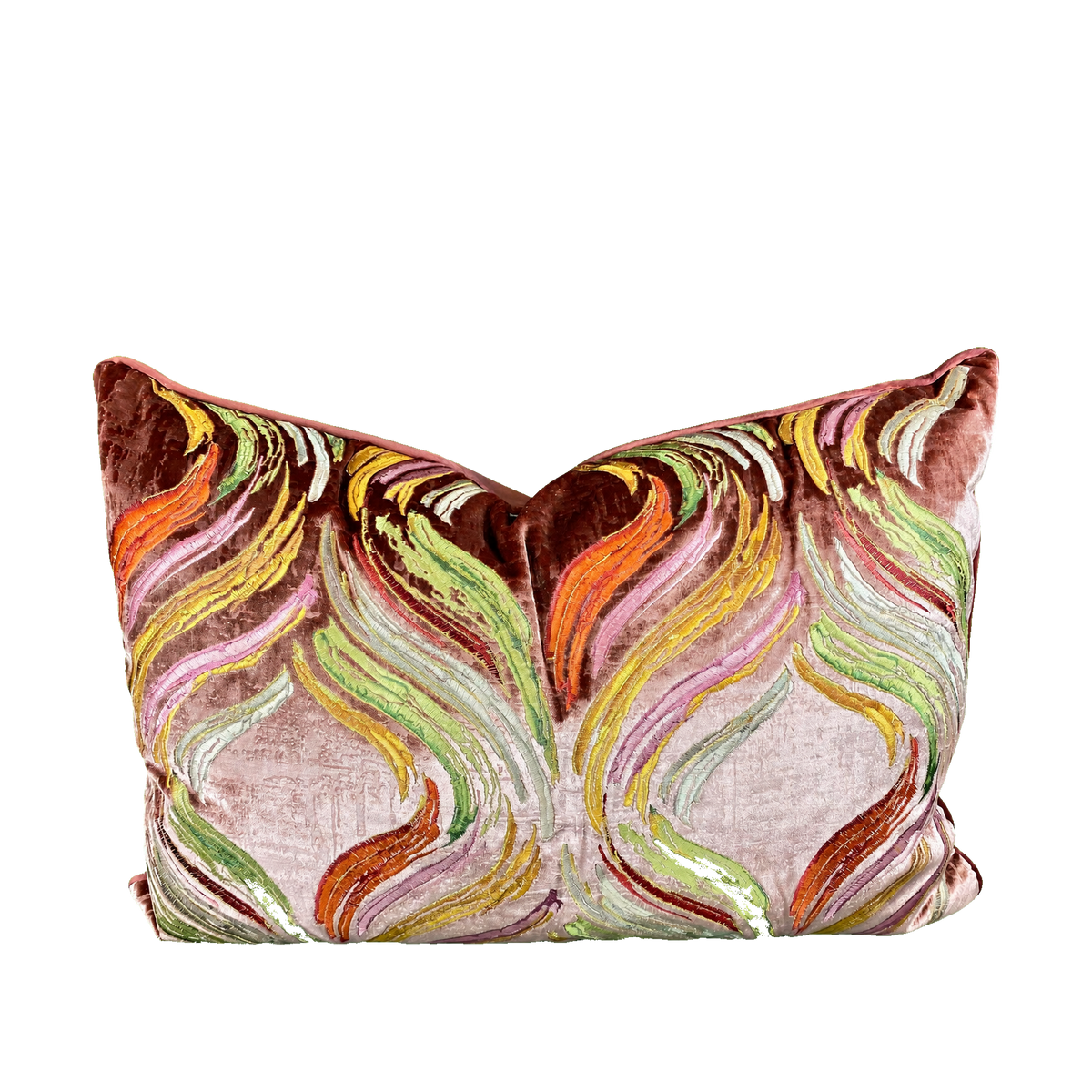 Rose Fiesta – 24" × 18" Luxury Lumbar Pillow