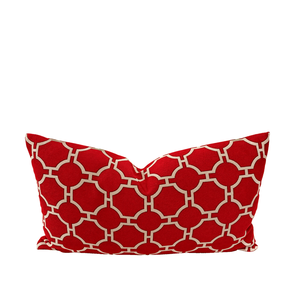 Kinder Red – 24" × 14" Luxury Lumbar Pillow