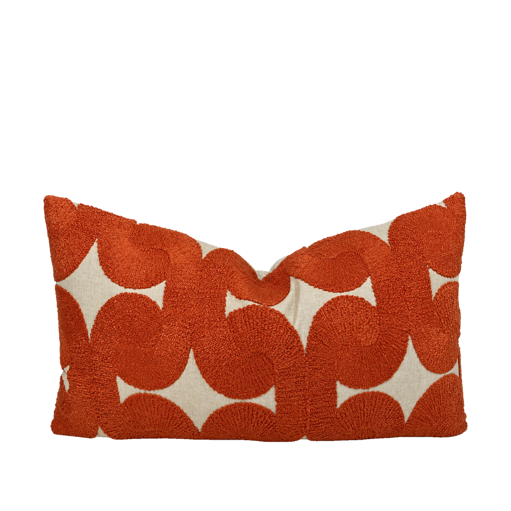 Posh Den Orange – 24" × 14" Luxury Lumbar Pillow