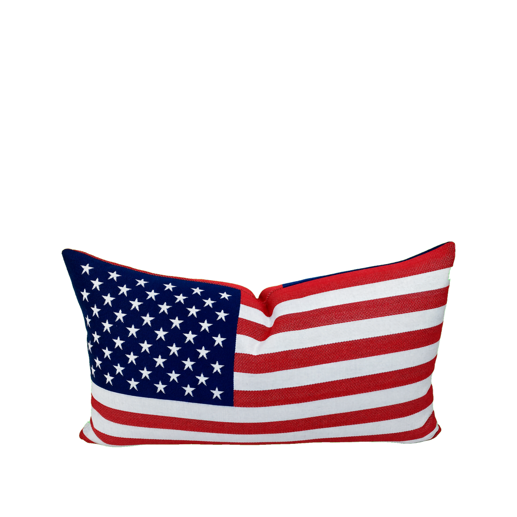 Sunbrella American Flag – 24" × 13" Luxury Outdoor Lumbar Pillow