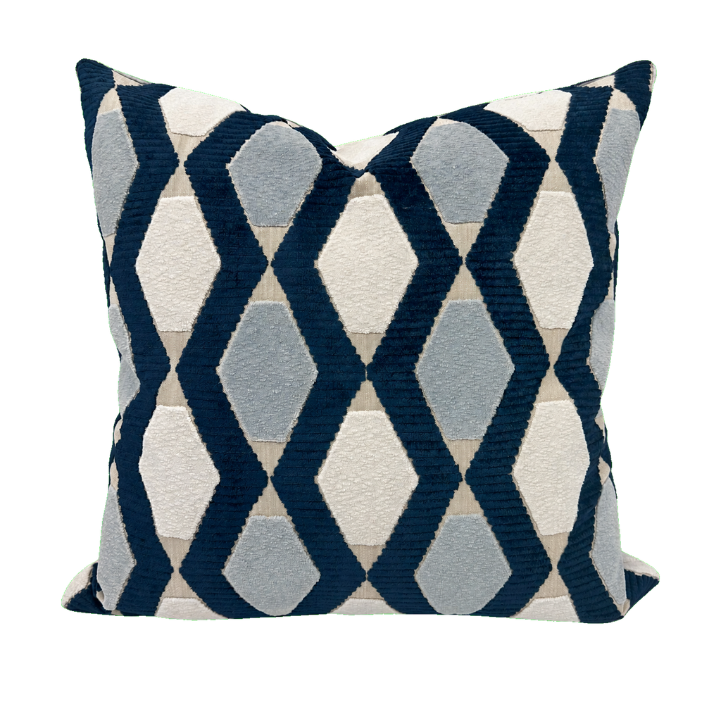 Oblique Azul – 24" × 24" Luxury Square Pillow